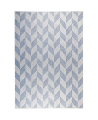 Patio Country Calla 10-4554-340 Blue and Gray 9'2" x 12'5" Area Rug