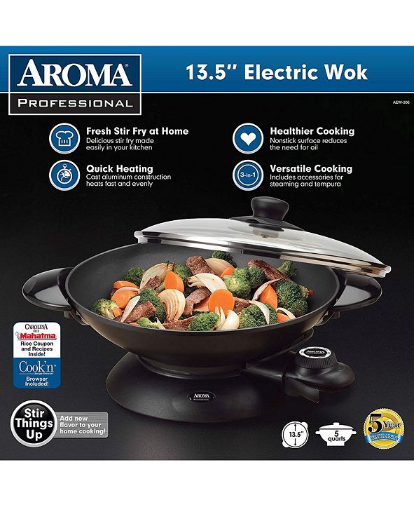 Aroma AEW306 5 Quart Electric Wok & Reviews Small Appliances