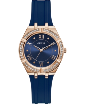 image of Guess Women-s Blue Silicone Strap Watch 36mm
