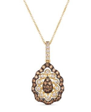 image of Le Vian Creme Brulee Chocolate Diamond (1/4 ct. t.w.) & Nude Diamond (1/2 ct. t.w.) 18