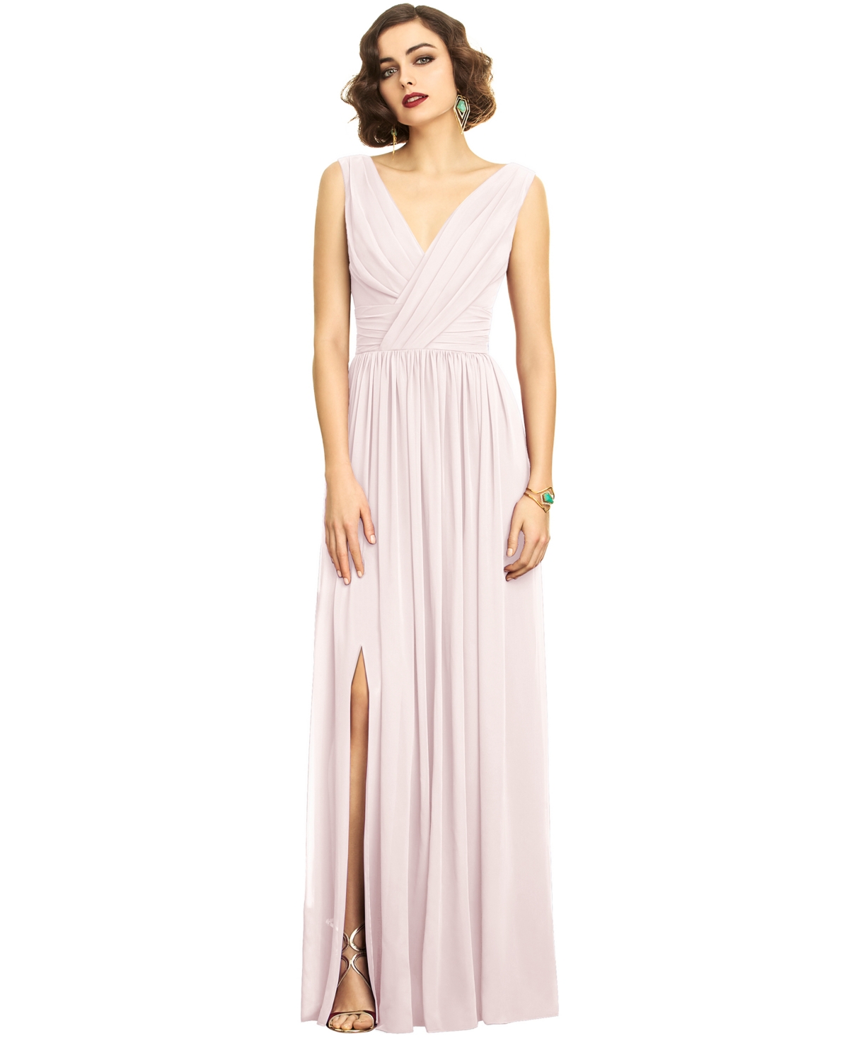 Dessy collection surplice ruched chiffon gown store