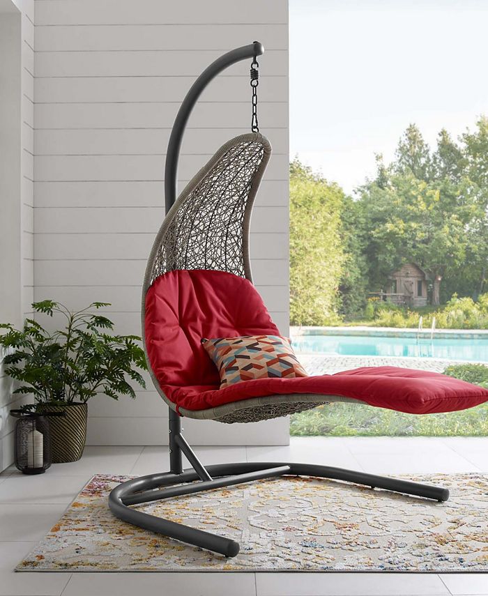 Modway landscape hanging chaise lounge outdoor patio swing chair clearance