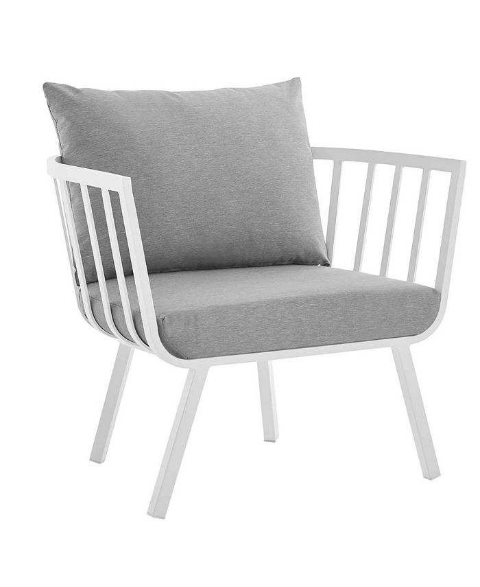 Riverside Outdoor Patio Aluminum Corner Chair by Modway| Blue main image 1