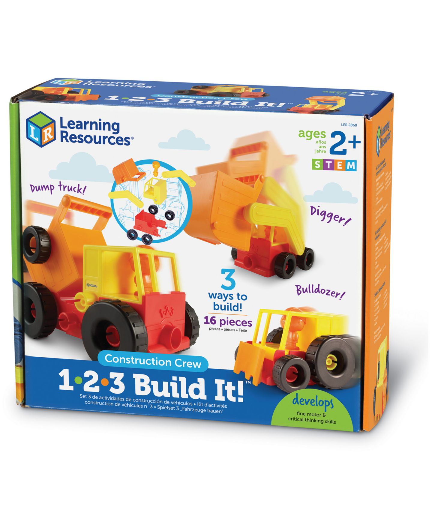 Детский игровой набор Learning Resources Construction Crew 3-In-1 Snap-Together Building Playset, Ages 2+ — фото 1