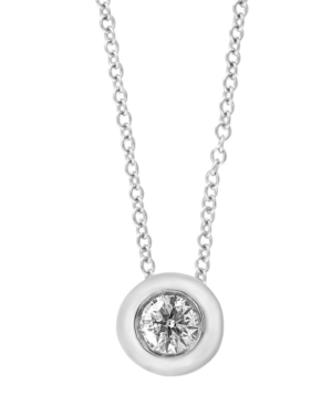 image of Effy Diamond Bezel Pendant Necklace (1/5 ct. t.w.) in 14k White Gold, 16