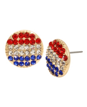 image of Betsey Johnson Round Stud Earrings in Gold-tone Metal, 0.6