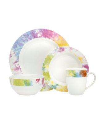 Набор посуды Godinger Godinger Tie Dye Multi Color из 16 предметов
