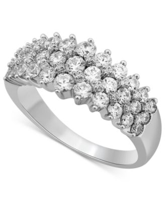 Macy's - Diamond Three-Row Band (1-1/2 ct. t.w.) in 14K White Gold