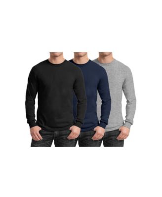 Men's 3-Pack Egyptian Cotton-Blend Long Sleeve Crew Neck Tee