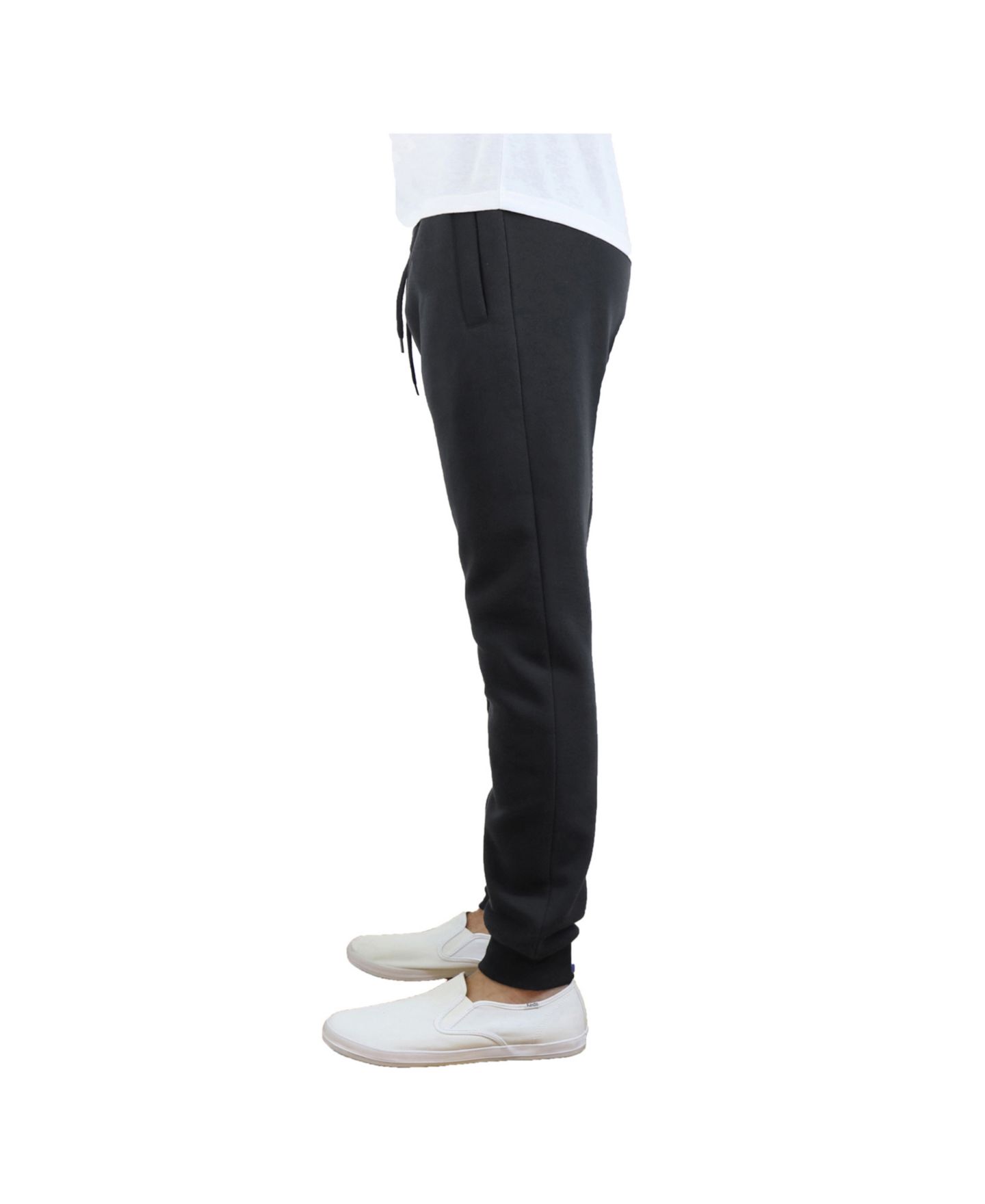 Мужские брюки Galaxy By Harvic 2-Packs Slim-Fit Fleece Jogger Sweatpants, цвет: Чёрный — фото 3