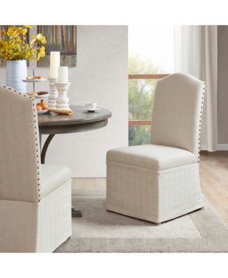 Madison Park Foster Farmhouse Upholstered  High Back Dining Chairs with Skirts. Set of 2