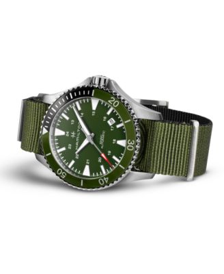 Unisex Swiss Automatic Scuba Green Nato Strap Watch 40mm