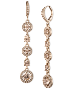 image of Givenchy Gold-Tone Crystal Linear Drop Earrings