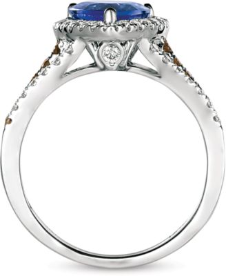 Blueberry Tanzanite (2 ct. t.w.) & Diamond (5/8 ct. t.w.) Ring in 14k White Gold (Also available in 14K Rose Gold and 14K Gold)