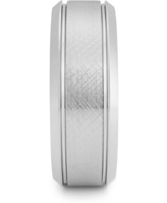 Men's Textured Bevel Band in White Ion-Plated Tantalum
