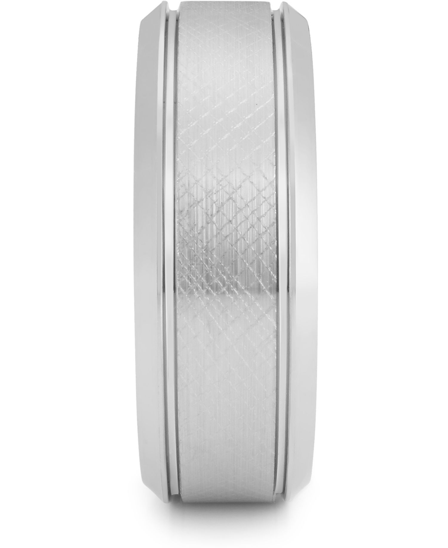 Men's Textured Bevel Band in White Ion-Plated Tantalum