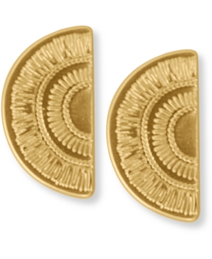 image of Lucky Brand Gold-Tone Etched Semi-Circle Drop Earrings