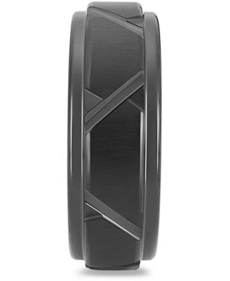 Men's Geometric Band in Black Ion-Plated Tantalum