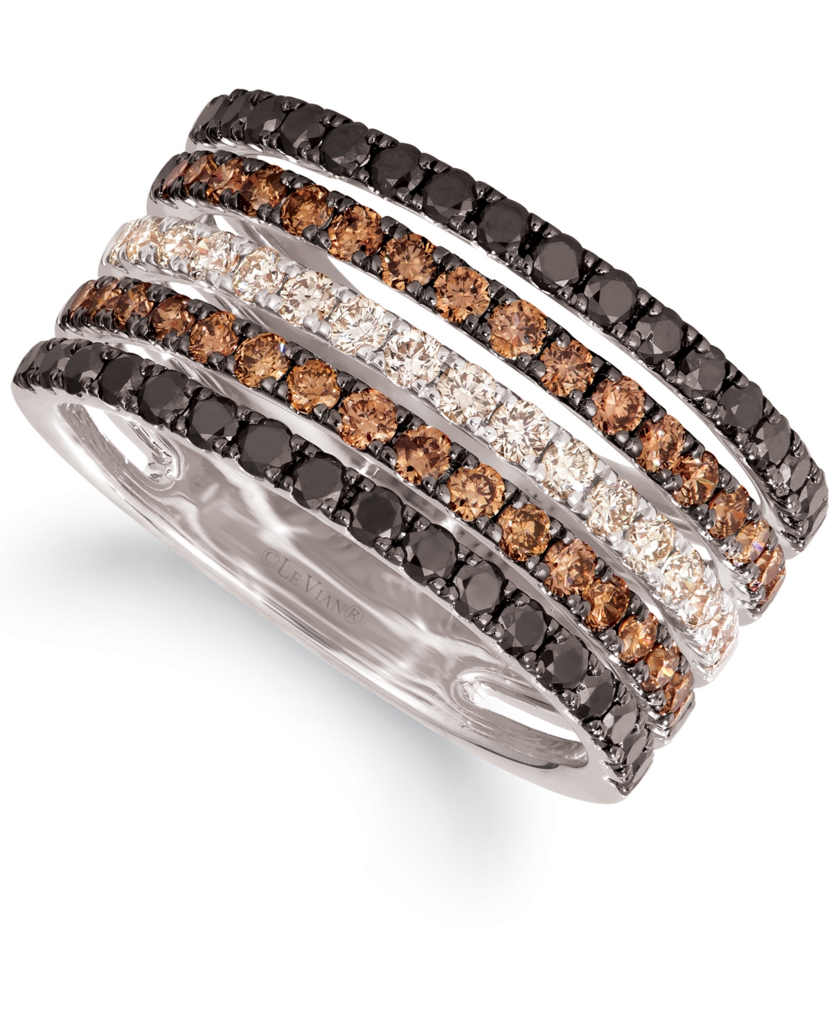 Le Vian Chocolate Layer Cake Blackberry Diamonds, Chocolate Diamonds & Nude Diamonds Statement Ring (1-5/8 ct. t.w.) in 14k Rose, Yellow or