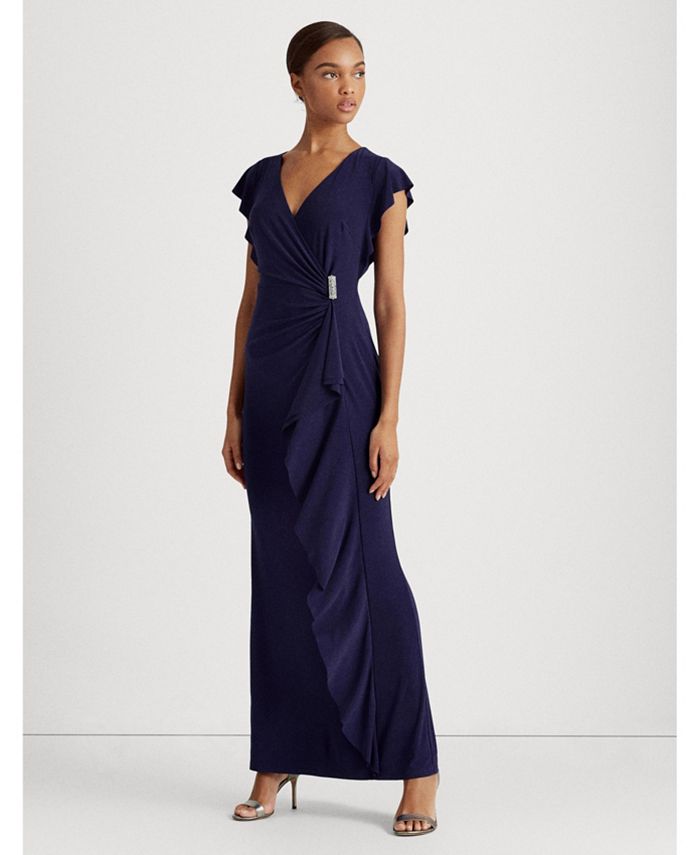 Lauren Ralph Lauren Flutter-Sleeve Gown & Reviews - Dresses - Women ...