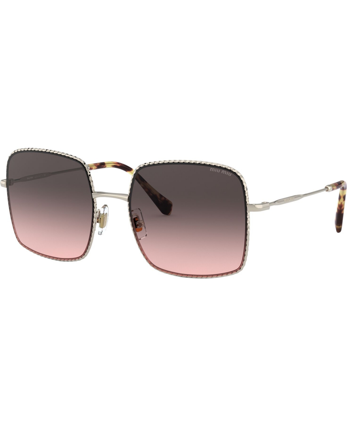 Miu Miu Sunglasses, 0mu 61vs In Pale Gold,pink Gradient Grey