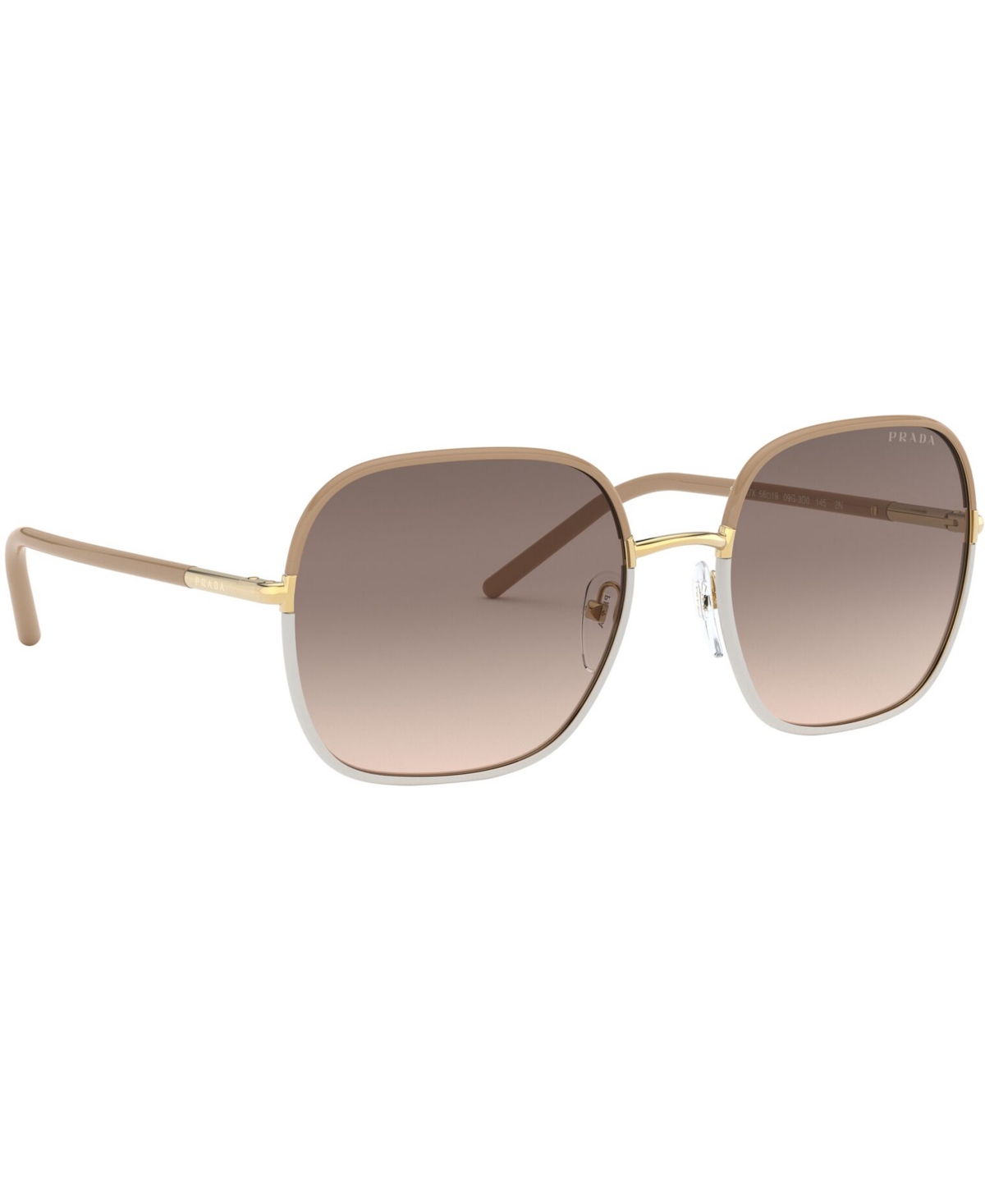 Shop Prada Sunglasses, 0pr 67xs In Beige,white,lt Brown Grad Lt Grey