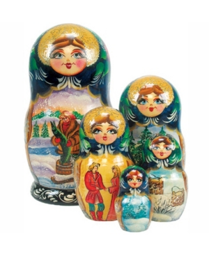 G.debrekht 5 Piece Magic Pike Russian Matryoshka Nested Doll Set In Multi