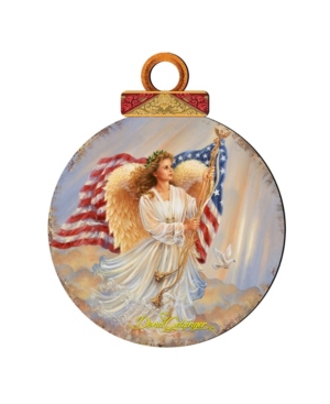 Designocracy By Dona Gelsinger American Angel Ornament, Set Of 2 In Multi