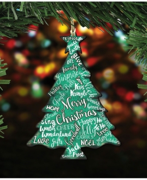 Designocracy Merry Christmas Tree Wooden Ornament Set Of 2 In Multi