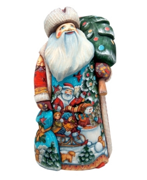 G.debrekht Woodcarved Hand Painted Santa Helpers Figurine In Multi