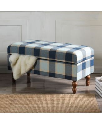 StyleCraft Upholstered Stripe Design Storage Bench