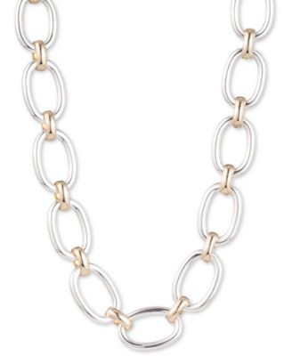 Lauren Ralph Lauren - Two-Tone Oval Link Collar Necklace, 16" + 3" extender