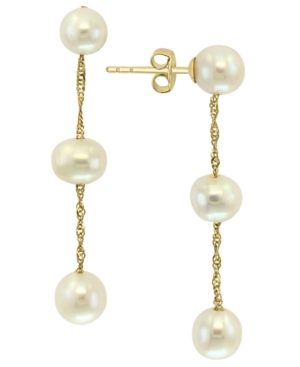 image of Effy Cultured Freshwater Pearl (5-6mm) Drop Earrings in 14k Gold