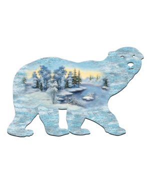 Designocracy Polar Bear Scenic Wooden Decor In Multi