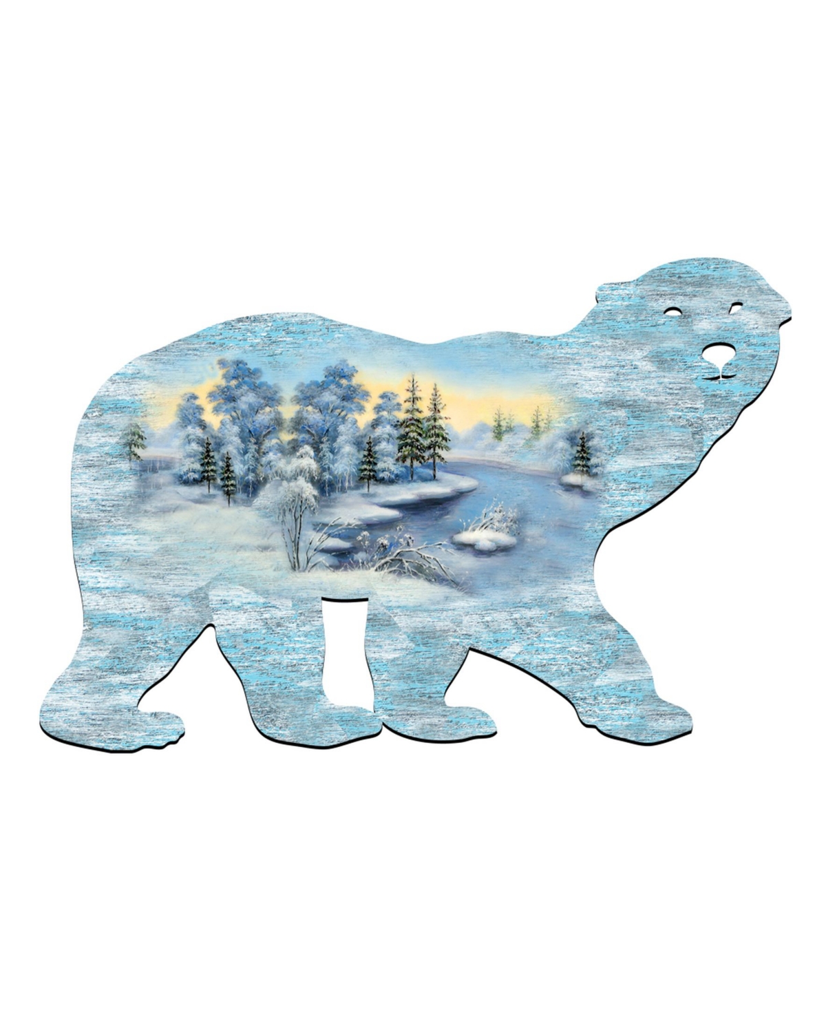 Polar Bear Scenic Wooden Decor - Multi