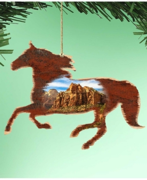 Designocracy Horse Wooden Ornaments Set of 2