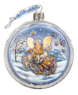 G.debrekht Fairy Girl Red Ball Hand Painted Glass Ornament In Multi