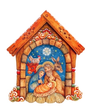 Designocracy Village Nativity Wooden Decor
