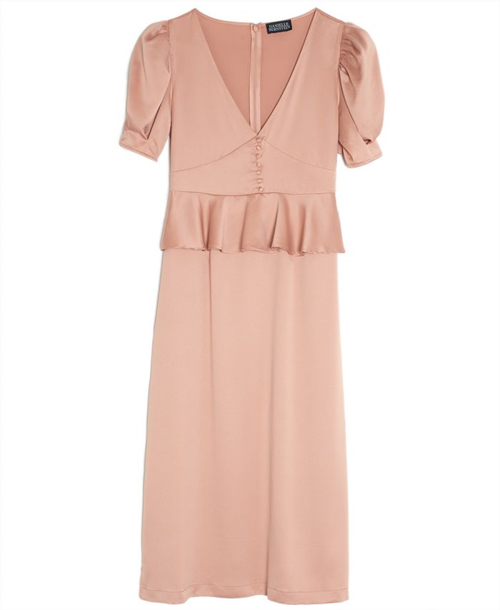 Danielle Bernstein Solid Puff-Sleeve Midi Dress, Created for Macy's ...