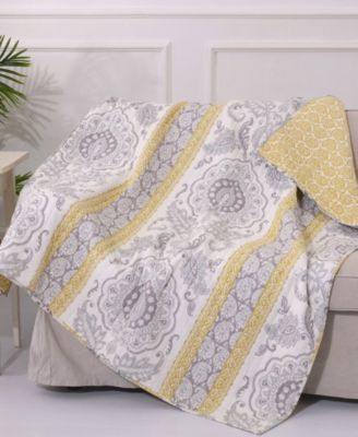 St. Claire Damask Reversible Quilted Throw, 50" x 60"