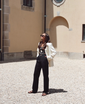 Danielle Bernstein Danielle Bernstein Plus Size Slit Front Pants