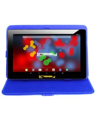 LINSAY - 10.1" 1280 x 800 IPS Screen Quad Core 2GB RAM Tablet 32GB Android 10 with Blue Leather Case