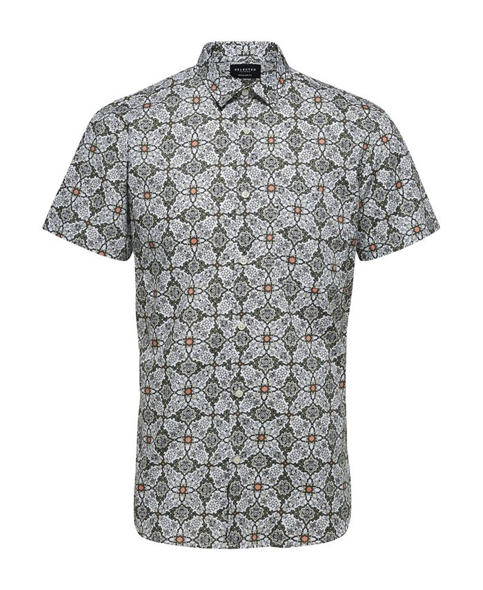 Selected Men's Printed Short Sleeve Shirt & Reviews - Casual Button ...