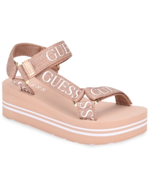 Guess Women's Avin Strappy Platform Sandals Women's Shoes