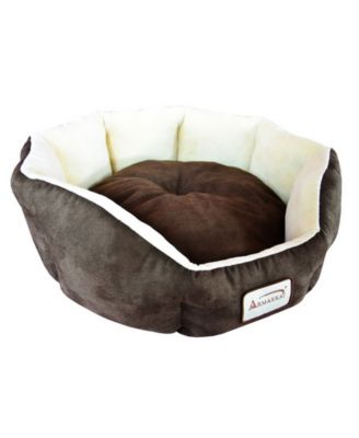 Cozy Pet Bed for Cats and Extra Small Dogs, Mocha/Beige