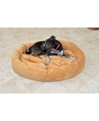 Bolstered Pet Bed and Mat, ultra-soft Dog Bed, Brown, Large