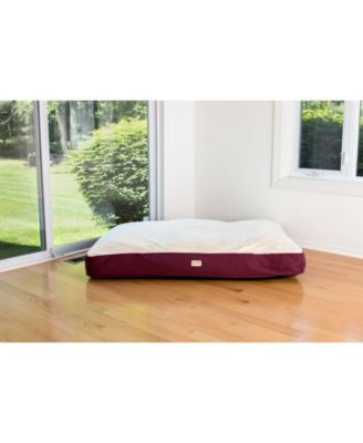 M02HJH/MB-XXL Double Extra Large Pet Bed Mat With Poly Fill Cushion And Removable Cover, In Ivory & Burgundy