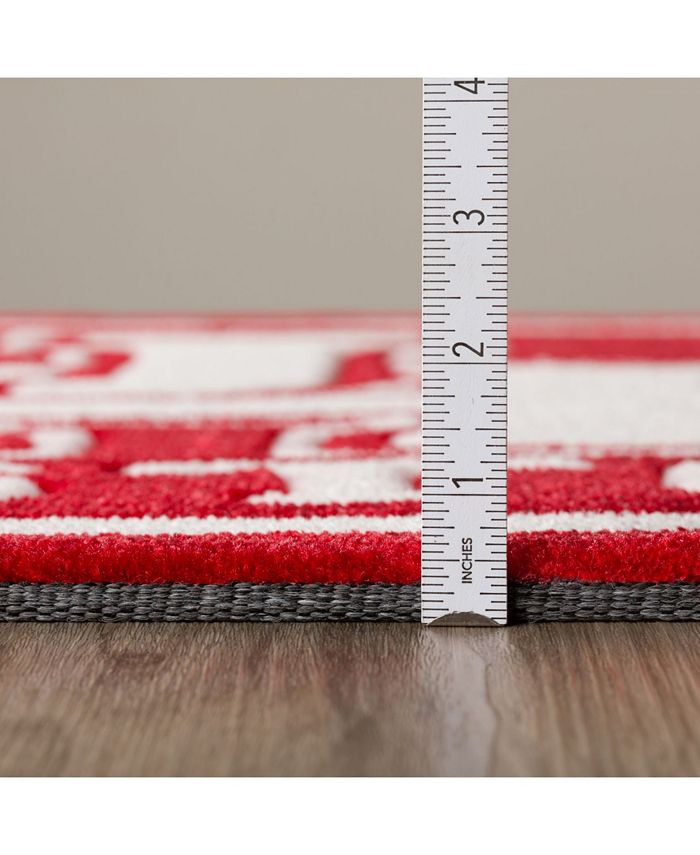 Luxury Sports Rugs Houston Colho Red 5' x 7'6" Area Rug Macy's