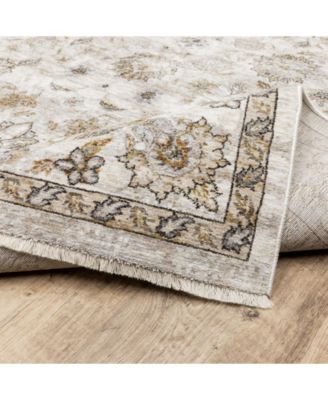 Maharaja 70E Ivory and Gray 2'3" x 7'6" Runner Rug