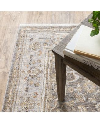 Maharaja 40M Beige and Gray 2'3" x 7'6" Runner Rug